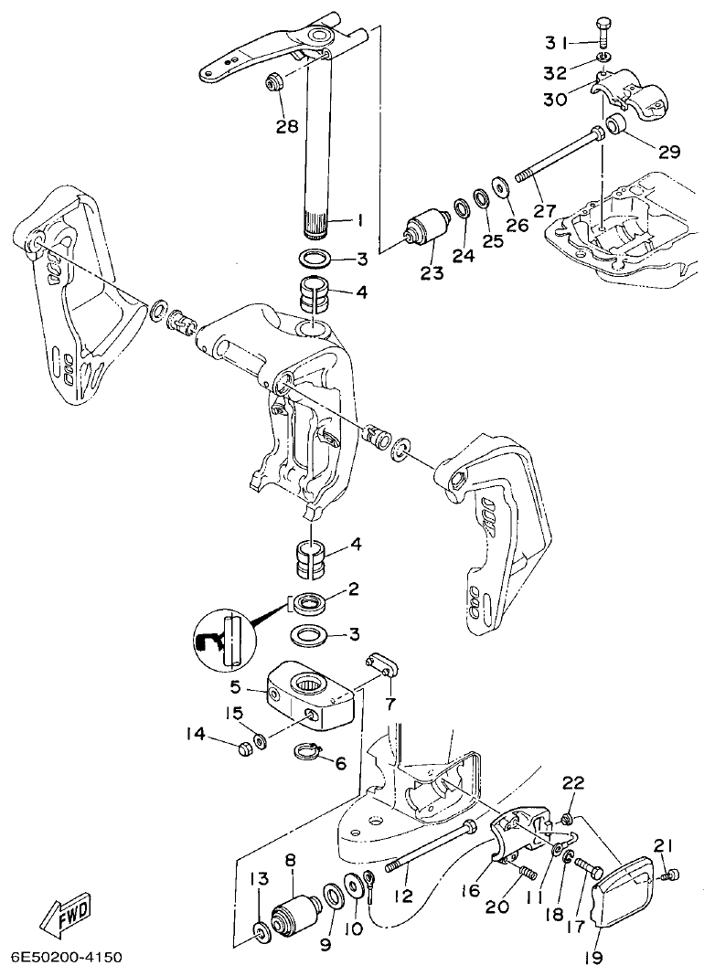 Yamaha 115B, 140B BRACKET 2 parts diagram